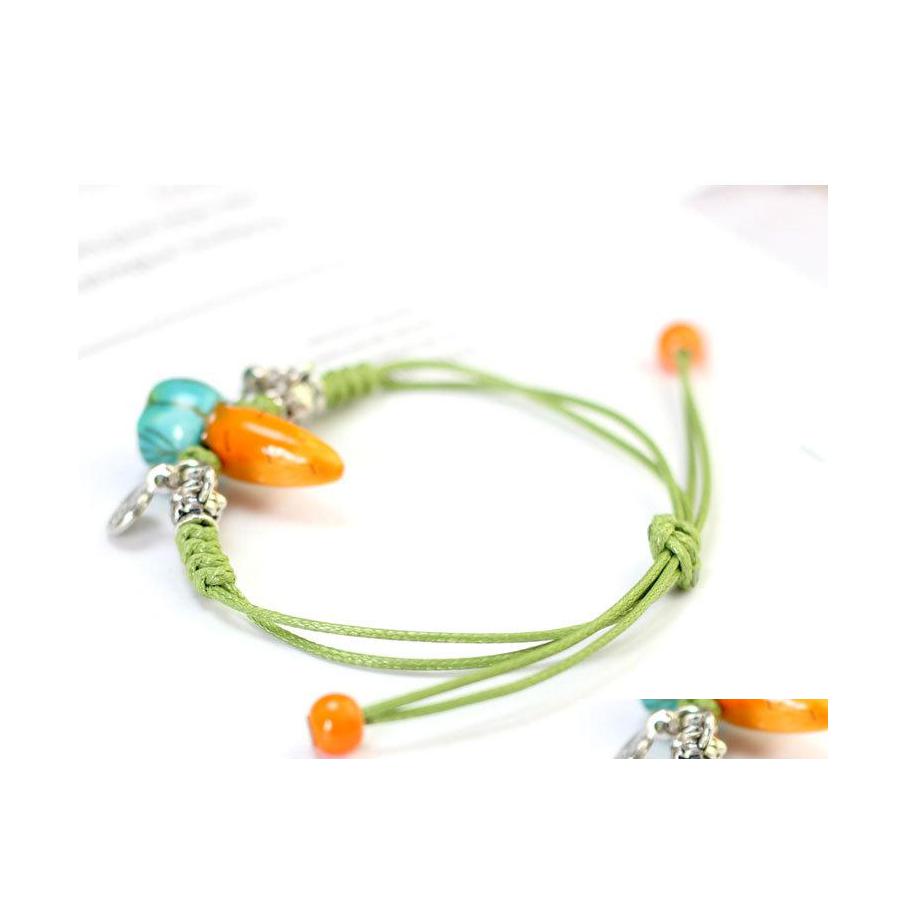 Charm Bracelets Small Carrots Pattern Ceramic Fashion Jewelry Green Rope Cartoon Style Women Cute Adorn Article Vipjewel Drop Deliver Dh8Sy
Charm Bracelets Small Carrots Pattern Ceramic Fashion Jewelry Green Rope Cartoon Style Women Cute Adorn Article Vipjewel Drop Deliver Dh8Sy