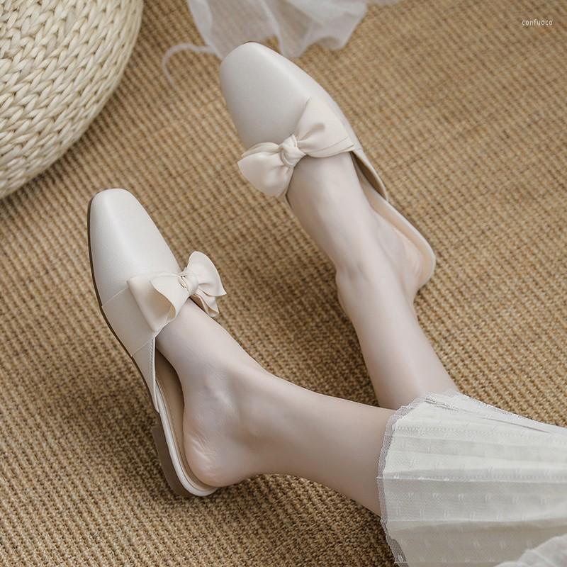Slippers Versatile Real Leather Wrapped Half Slipper Sandals Women's Flat Bottomed Bow Tie Slacker Muller Single Shoes In 2023, Beige
Slippers Versatile Real Leather Wrapped Half Slipper Sandals Women's Flat Bottomed Bow Tie Slacker Muller Single Shoes In 2023, Beige