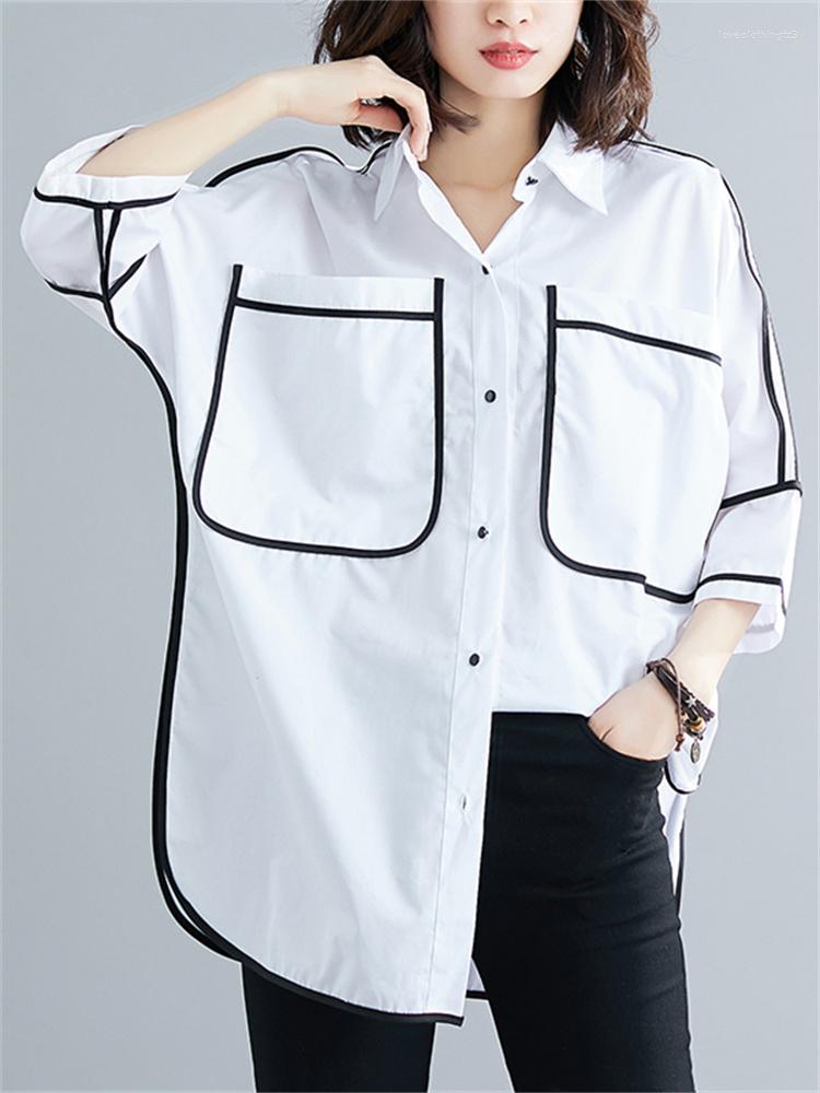 Women's Blouses White Overisze Blouse Shirt Women Korean Big Pocket Lapel Half Sleeve Casual Loose Ladies Tops Fashion Summer Clothing 2023
Women's Blouses White Overisze Blouse Shirt Women Korean Big Pocket Lapel Half Sleeve Casual Loose Ladies Tops Fashion Summer Clothing 2023