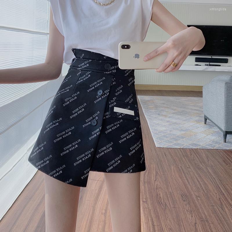 Skirts Letters Print Summer Mini Women Hig Waist A-Line Buttons Irregular Designer Warp Skirt Sexy Slim Vintage Harajuku Z432, Black
Skirts Letters Print Summer Mini Women Hig Waist A-Line Buttons Irregular Designer Warp Skirt Sexy Slim Vintage Harajuku Z432, Black