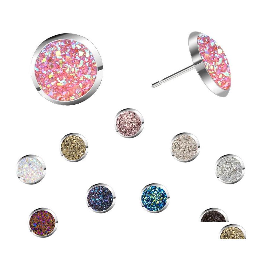 Stud Bk Stainless Steel Shiny Druzy Earrings Round Natural Stone For Women Fashion Jewelry Gift Drop Delivery Otcqs
Stud Bk Stainless Steel Shiny Druzy Earrings Round Natural Stone For Women Fashion Jewelry Gift Drop Delivery Otcqs