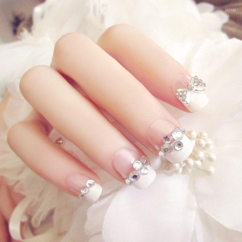 False Nails 24pcs Artificial Bride French Tips Fake Wedding Art Nail Bowknot Rhinestone Full RP, Default
False Nails 24pcs Artificial Bride French Tips Fake Wedding Art Nail Bowknot Rhinestone Full RP, Default