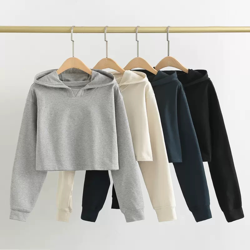 Yoga clothing long-sleeved women's short hooded sweater elastic loose casual sports fitness top, Dark blue
Yoga clothing long-sleeved women's short hooded sweater elastic loose casual sports fitness top, Dark blue
