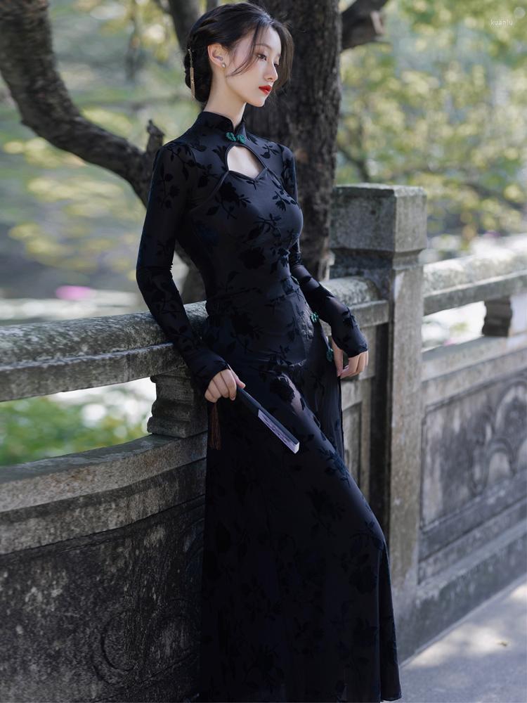 Casual Dresses Black Long Dress Women 2023 Summer Jacquard Chinese Style Cheongsam Sheath Hole Sexy Evening Party Sleeve
Casual Dresses Black Long Dress Women 2023 Summer Jacquard Chinese Style Cheongsam Sheath Hole Sexy Evening Party Sleeve