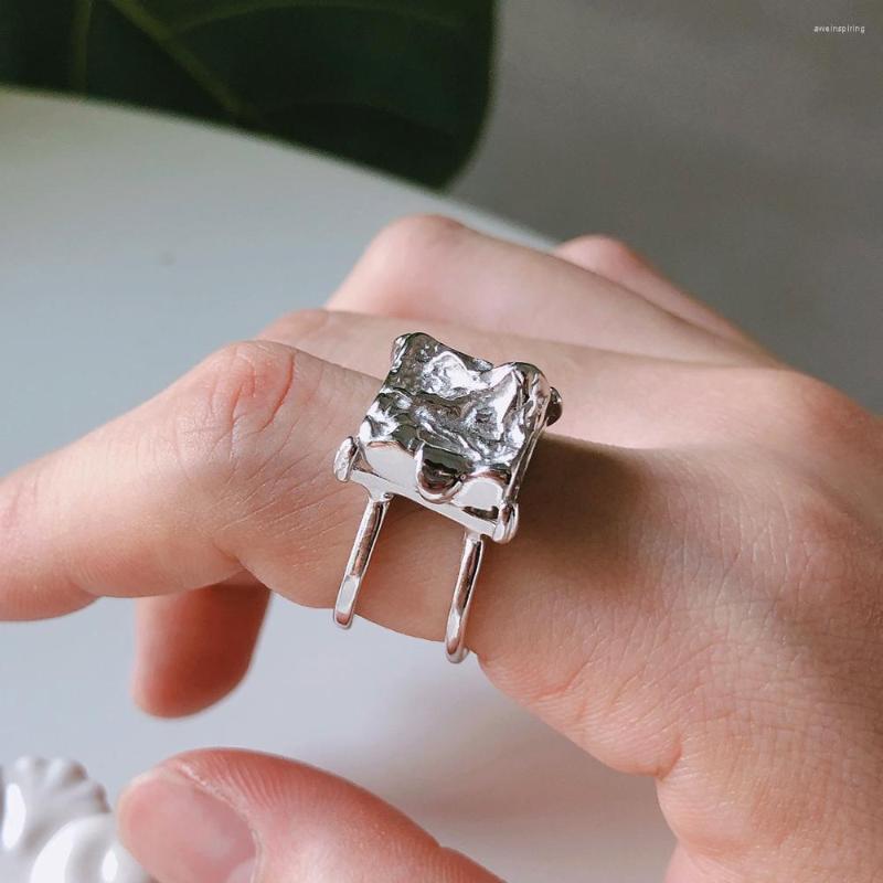 Cluster Rings Women's Authentic S925 Sterling Silver FINE Jewelry Irregular Square Texture Ring Adjust TLJ696
Cluster Rings Women's Authentic S925 Sterling Silver FINE Jewelry Irregular Square Texture Ring Adjust TLJ696