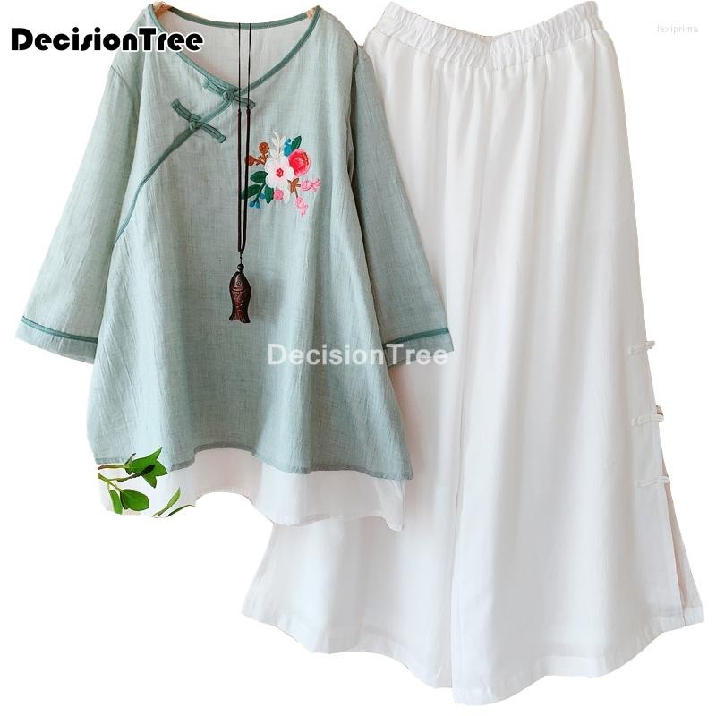 Ethnic Clothing 2023 Chinese National Wind Cotton Linen Cheongsam Tops Women's Shirt Tang Suit Traditional Flower Embroidered Blouse
Ethnic Clothing 2023 Chinese National Wind Cotton Linen Cheongsam Tops Women's Shirt Tang Suit Traditional Flower Embroidered Blouse