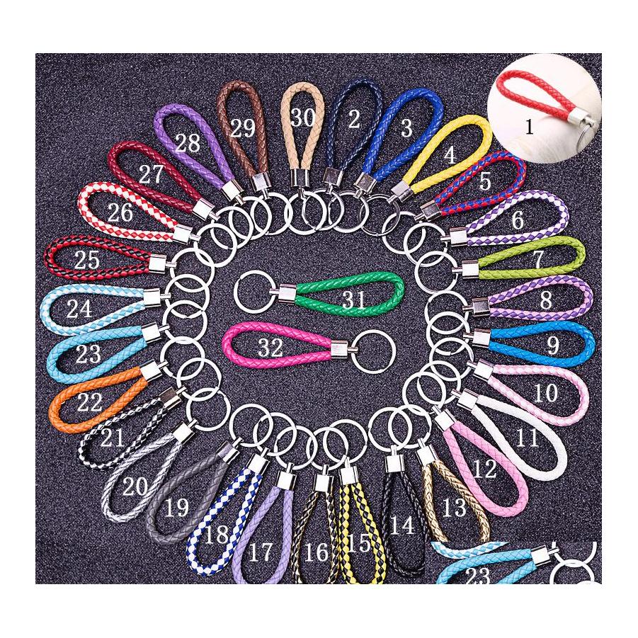 Keychains Lanyards Braided Pu Leather Rope Keychain Key Rings Fit Circle Car Bag Pendant Chains Holder Keyring Diy Fashion Jewelry Otu1V
Keychains Lanyards Braided Pu Leather Rope Keychain Key Rings Fit Circle Car Bag Pendant Chains Holder Keyring Diy Fashion Jewelry Otu1V