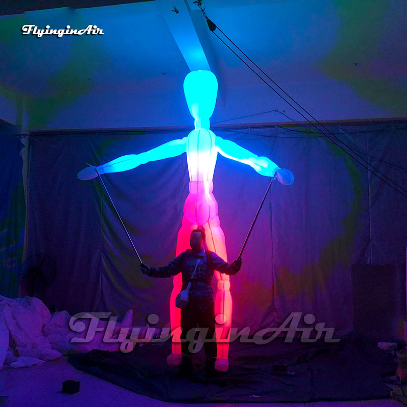 3.5m Artistic Giant Walking Inflatable Mannequin Puppet Parade Costume Human Model Controlled Blow Up Dummy Suit For Stage Show
