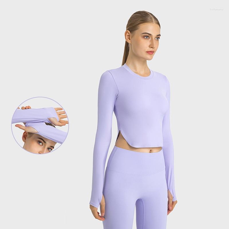 Active Shirts Solid Color Fitness Women Long Sleeve Side Seam Split Yoga Shirt Top Round Neck Workout Training T-shirt Chest Pad, Black
Active Shirts Solid Color Fitness Women Long Sleeve Side Seam Split Yoga Shirt Top Round Neck Workout Training T-shirt Chest Pad, Black