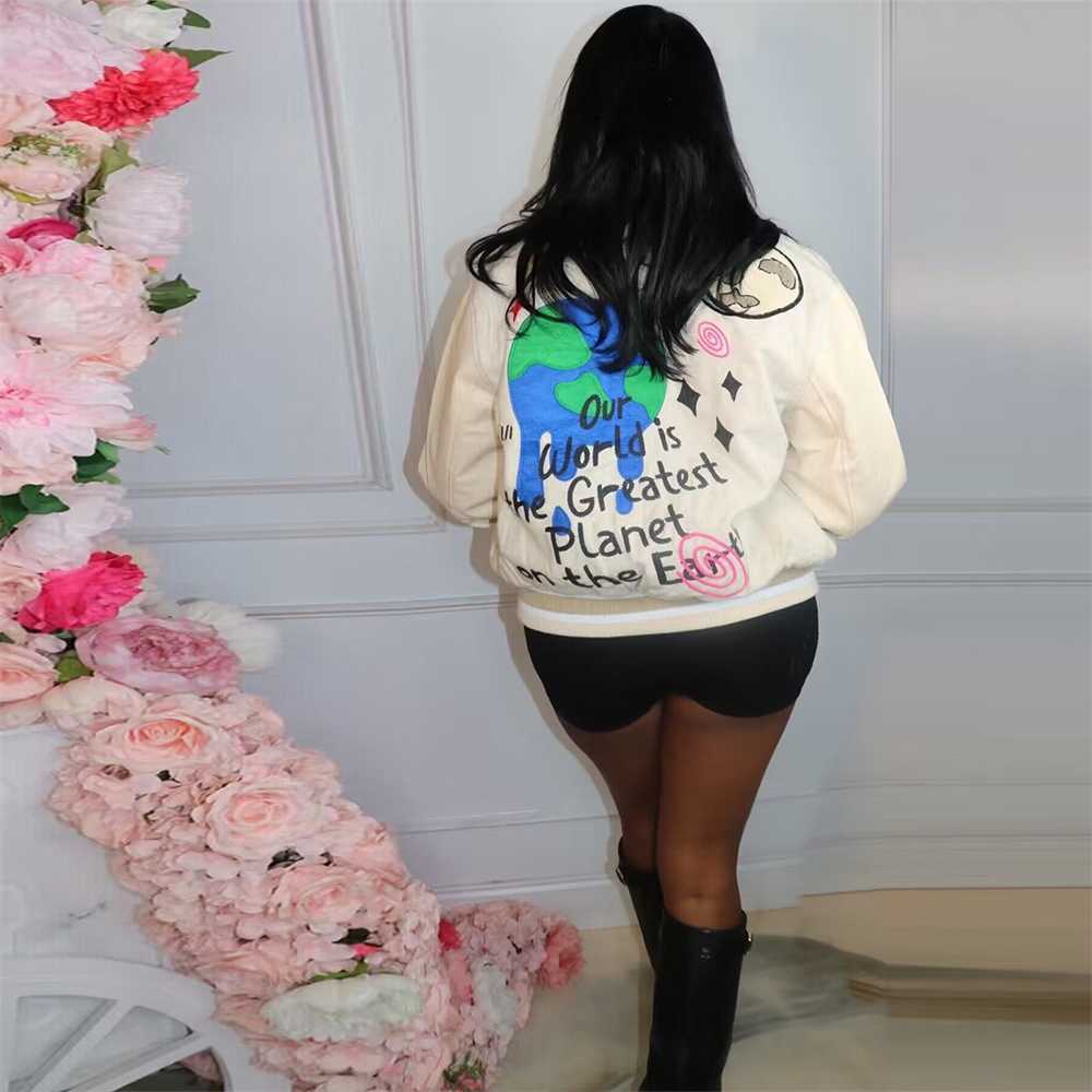 Women Jackets Designer 2023 New Double Layer Thread Positioning Printing Wool elastic Pu Leather Sleeve Coat 3 Colours