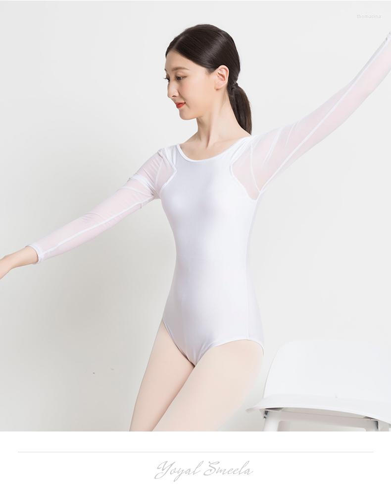 Stage Wear White/Black Ballet Leotard Adult Dance Practice Suit With Long Mesh Sleeves Gymnastics Bodysuit For Women Costumes W22321
Stage Wear White/Black Ballet Leotard Adult Dance Practice Suit With Long Mesh Sleeves Gymnastics Bodysuit For Women Costumes W22321