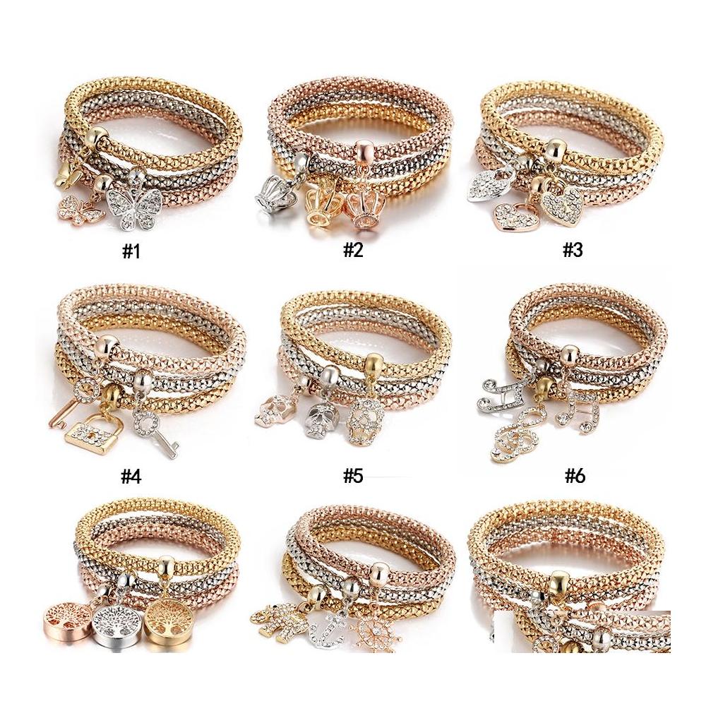 Charm Bracelets 3Pcs/Set Crystal Owl Crown Heart Rhinestone Elephant Skl Music Notes Butterfly Key Lock Tree Of Life Bangle Jewelry Otzup
Charm Bracelets 3Pcs/Set Crystal Owl Crown Heart Rhinestone Elephant Skl Music Notes Butterfly Key Lock Tree Of Life Bangle Jewelry Otzup