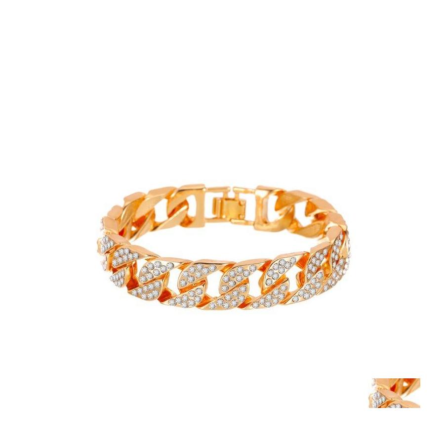 Link Chain Mens Cuban Link Bracelet Gold Sier Plated Bling Miami Rhinestones Bangle For Women Iced Out Hip Hop Jewelry Gift Drop De Otqf1
Link Chain Mens Cuban Link Bracelet Gold Sier Plated Bling Miami Rhinestones Bangle For Women Iced Out Hip Hop Jewelry Gift Drop De Otqf1