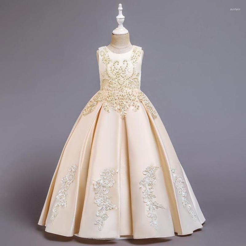 Girl Dresses Sleeveless Embroidery Pearls Princess Satin Pageant Kids Prom Ball Gown First Communion For Wedding, 2055-wine
Girl Dresses Sleeveless Embroidery Pearls Princess Satin Pageant Kids Prom Ball Gown First Communion For Wedding, 2055-wine