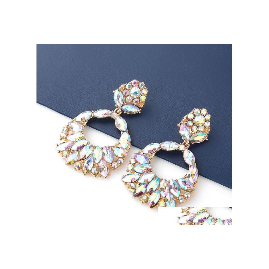 Dangle Chandelier Fashion Jewelry Colorf Rhinstone Earrings Women Stud Earring Drop Delivery Dhnru