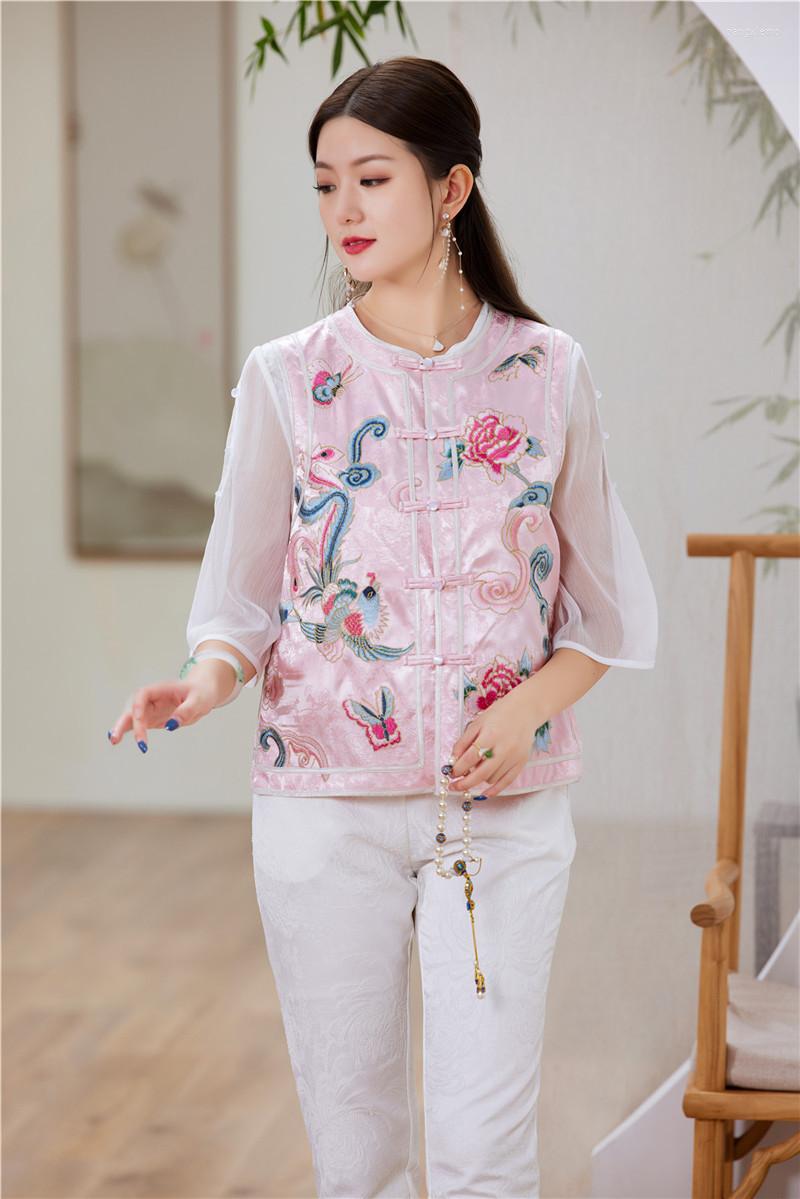 Ethnic Clothing High-end Spring Summer Chinese Style Embroidery Peony Blouse Shirt Women Fashion Elegant Loose Lady Top S-XXL
Ethnic Clothing High-end Spring Summer Chinese Style Embroidery Peony Blouse Shirt Women Fashion Elegant Loose Lady Top S-XXL