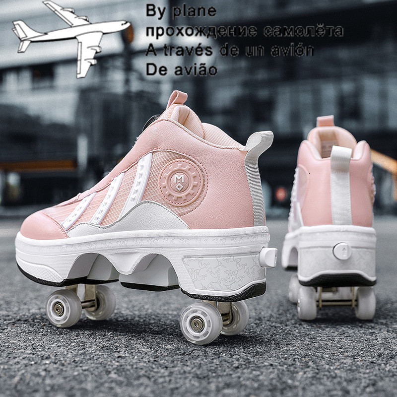 Sneakers Deformation Shoes Double Row Double-Wheel Casual Roller Shoes Automatic Four-Wheel Dual-Purpose Roller Skates Skateboard Shoes 230203, Silver
Sneakers Deformation Shoes Double Row Double-Wheel Casual Roller Shoes Automatic Four-Wheel Dual-Purpose Roller Skates Skateboard Shoes 230203, Silver