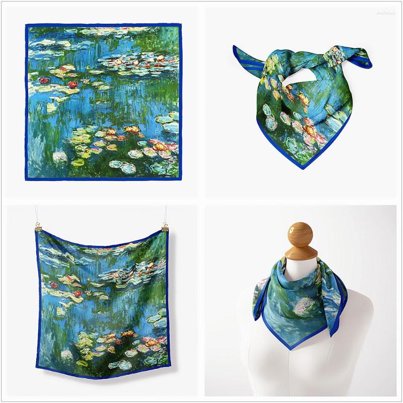 Scarves 53cm Monet Oil Painting Series Water Lilies In The Pond Ladies Twill Silk Neck Scarf Decoration All-match Small Shawl Hair Bands
Scarves 53cm Monet Oil Painting Series Water Lilies In The Pond Ladies Twill Silk Neck Scarf Decoration All-match Small Shawl Hair Bands