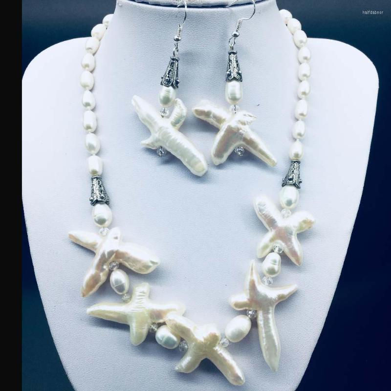 Necklace Earrings Set White Cream Real Freshwater Pearl Jewelry Cross Rice Shape For Women, Picture shown
Necklace Earrings Set White Cream Real Freshwater Pearl Jewelry Cross Rice Shape For Women, Picture shown