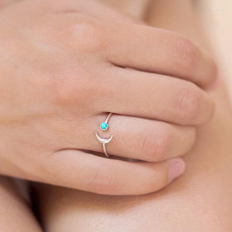 Wedding Rings Ins Minority Turquoise Moon For Women Girls 18K Gold Plated Color Copper Finger Ring Simple Accessories Fashion Jewelry
Wedding Rings Ins Minority Turquoise Moon For Women Girls 18K Gold Plated Color Copper Finger Ring Simple Accessories Fashion Jewelry