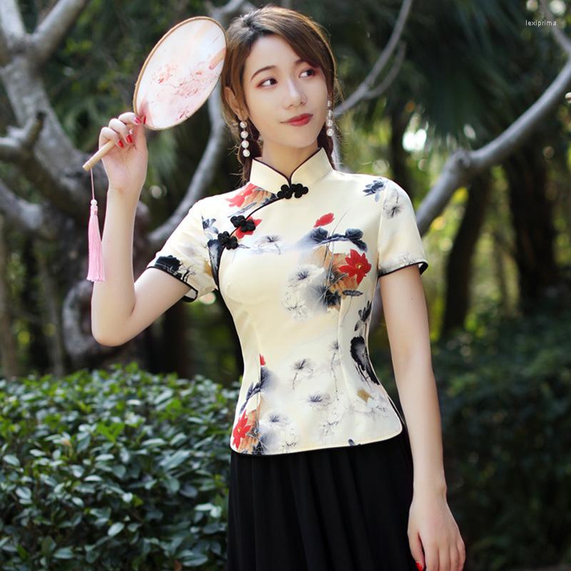 Ethnic Clothing SHENG COCO Traditional Chinese Shirts Women Flower Printing Qipao Tops Slim Satin Shirt S-4XL Plus Size
Ethnic Clothing SHENG COCO Traditional Chinese Shirts Women Flower Printing Qipao Tops Slim Satin Shirt S-4XL Plus Size