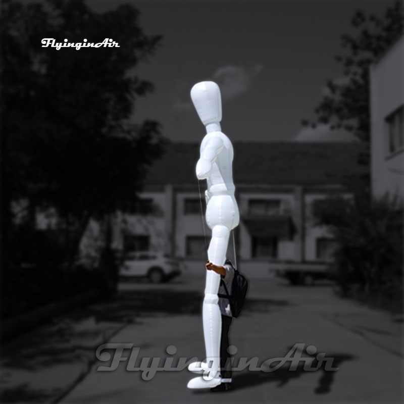 3.5m Artistic Giant Walking Inflatable Mannequin Puppet Parade Costume Human Model Controlled Blow Up Dummy Suit For Stage Show