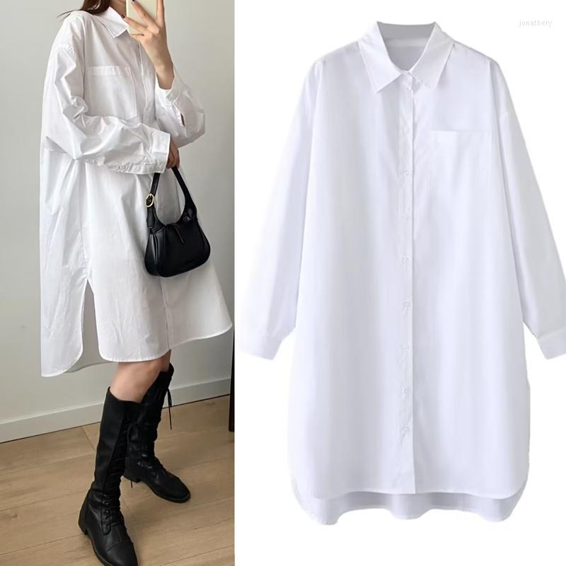 Women's Blouses Autumn And Winter Women's Lapel Long-sleeved Single-breasted Loose Casual Long White Poplin Shirt
Women's Blouses Autumn And Winter Women's Lapel Long-sleeved Single-breasted Loose Casual Long White Poplin Shirt