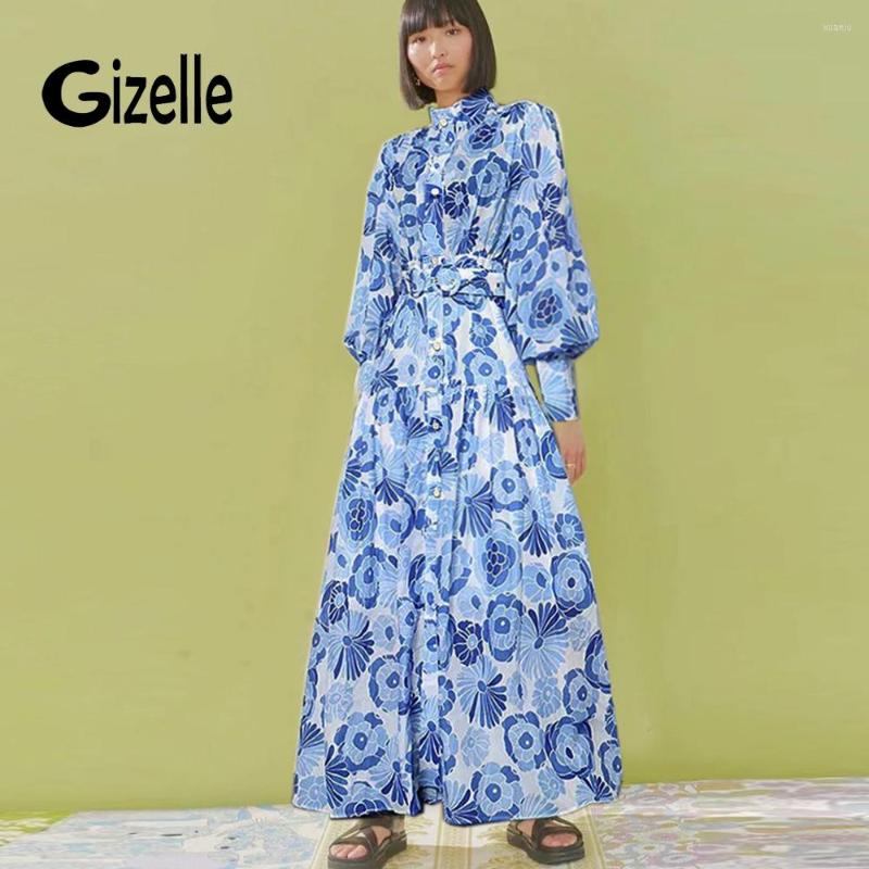 Casual Dresses Gizelle Spring Runway Maxi Dress Female Stand Collar Lantern Sleeve Vintage Floral Printed Holiday Party 2023 Fashion, Blue
Casual Dresses Gizelle Spring Runway Maxi Dress Female Stand Collar Lantern Sleeve Vintage Floral Printed Holiday Party 2023 Fashion, Blue