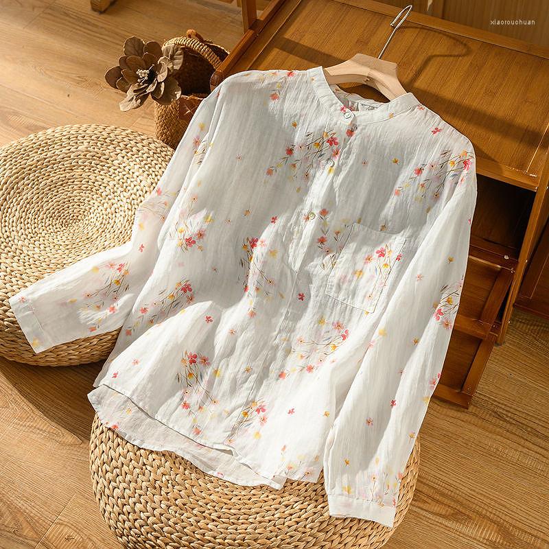 Women's Blouses Cotton Linen Blusas Female Pleated Floral Top 2023 Spring Summer Long Sleeve Casual Loose Shirt White Tops Buttons Up
Women's Blouses Cotton Linen Blusas Female Pleated Floral Top 2023 Spring Summer Long Sleeve Casual Loose Shirt White Tops Buttons Up