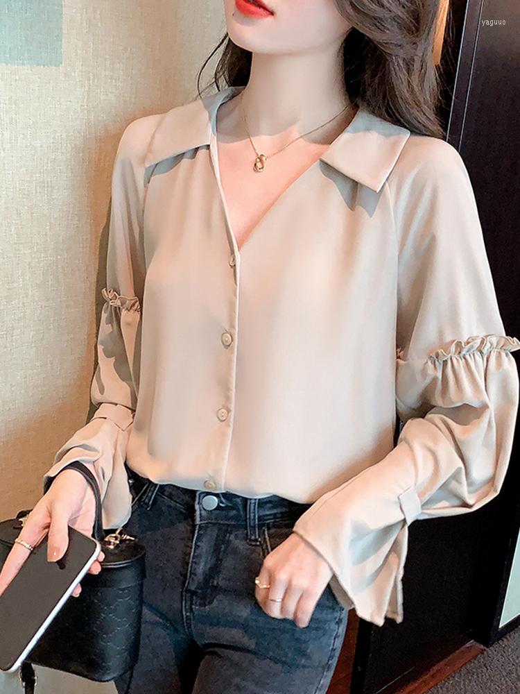 Women' Blouses Solid Spring V Neck Women Shirt Ruffled Long Sleeve Chiffon Ladies Blouse Elegant White Summer 2023 Office Top
Women' Blouses Solid Spring V Neck Women Shirt Ruffled Long Sleeve Chiffon Ladies Blouse Elegant White Summer 2023 Office Top