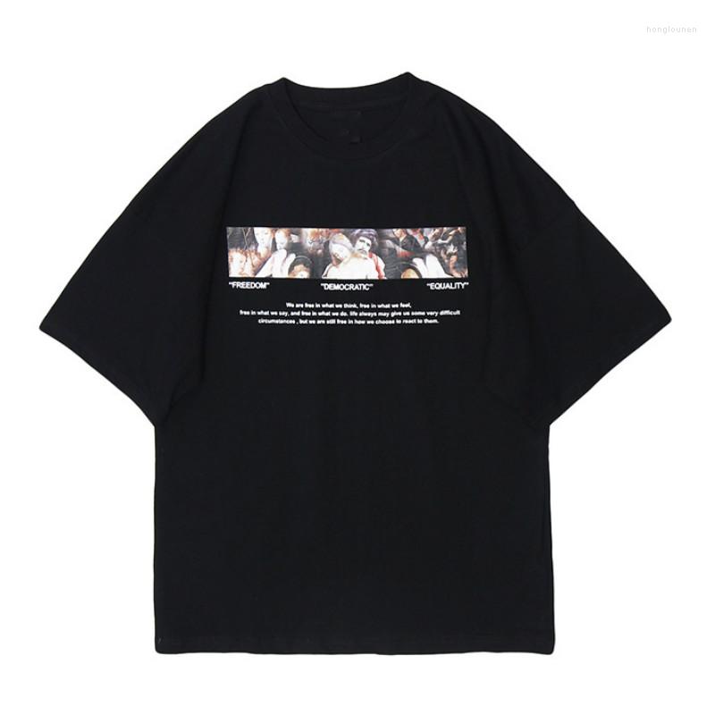 Men's T Shirts Freedom Democratic Equality Print Short Sleeve Tshirts Streetwear Harajuku Hip Hop Casual Tees Men Summer Tops, Black
Men's T Shirts Freedom Democratic Equality Print Short Sleeve Tshirts Streetwear Harajuku Hip Hop Casual Tees Men Summer Tops, Black
