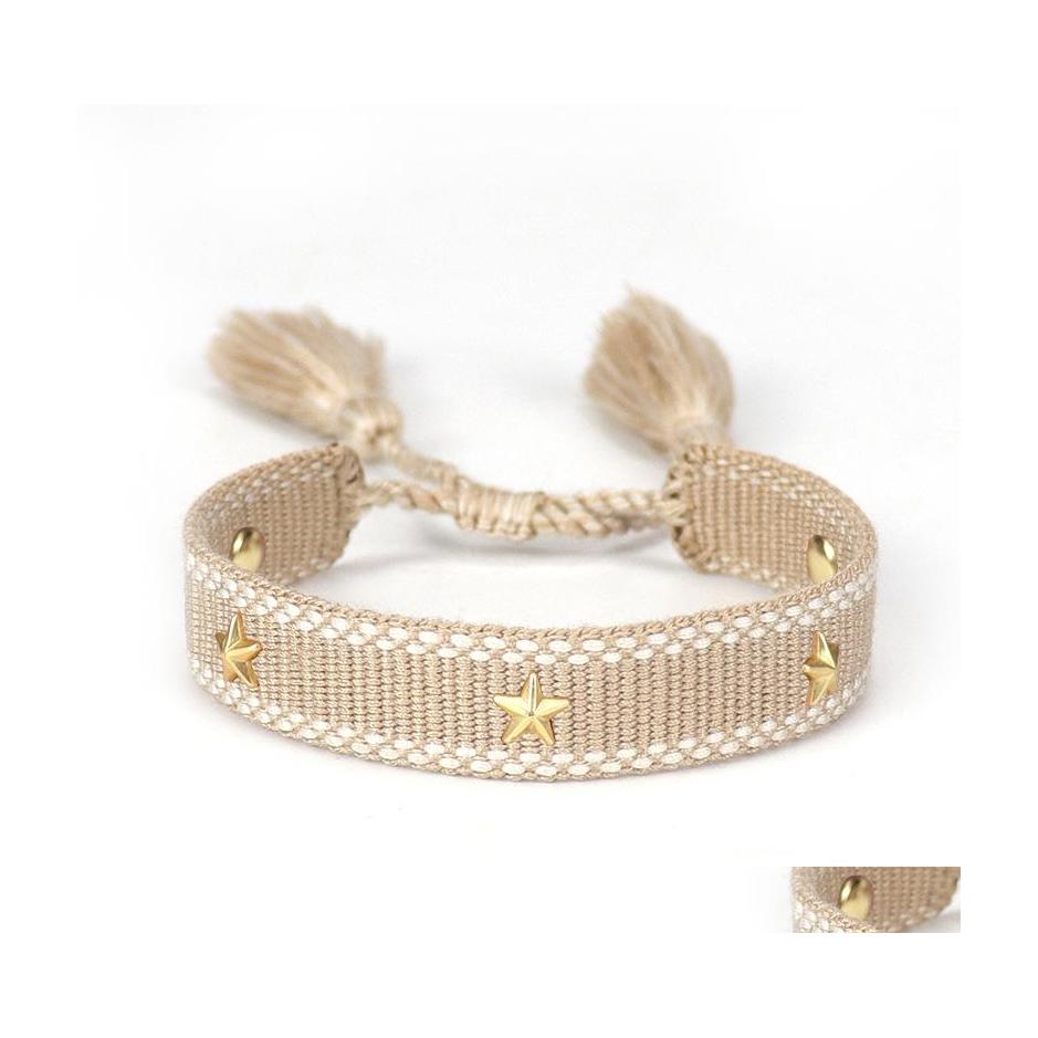 Charm Bracelets Women Adjustable Braided Tassel Bracelet Handmade Golden Pentagram Polyester For Girls Vintage Fashion Jewelry Gifts Otwki
Charm Bracelets Women Adjustable Braided Tassel Bracelet Handmade Golden Pentagram Polyester For Girls Vintage Fashion Jewelry Gifts Otwki