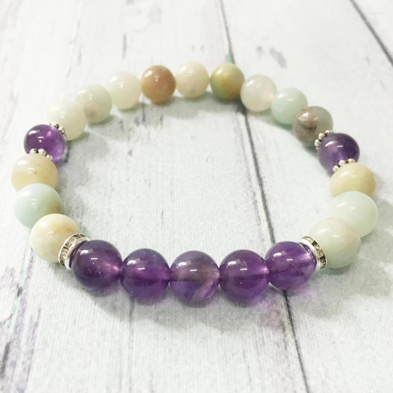 Strand MG0375 Design Natural Stone Bracelet For Women High Quality Amazonite A Methyst Negative Energy Jewelry
Strand MG0375 Design Natural Stone Bracelet For Women High Quality Amazonite A Methyst Negative Energy Jewelry