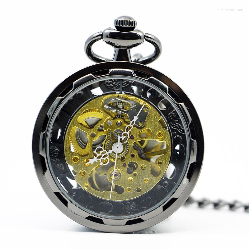 Pocket Watches Fashion Open Face Hand Winding Mechanical Watch Luxury Steampunk Hollow Dial Analog Men's With Chain PJX1208, Picture shown
Pocket Watches Fashion Open Face Hand Winding Mechanical Watch Luxury Steampunk Hollow Dial Analog Men's With Chain PJX1208, Picture shown
