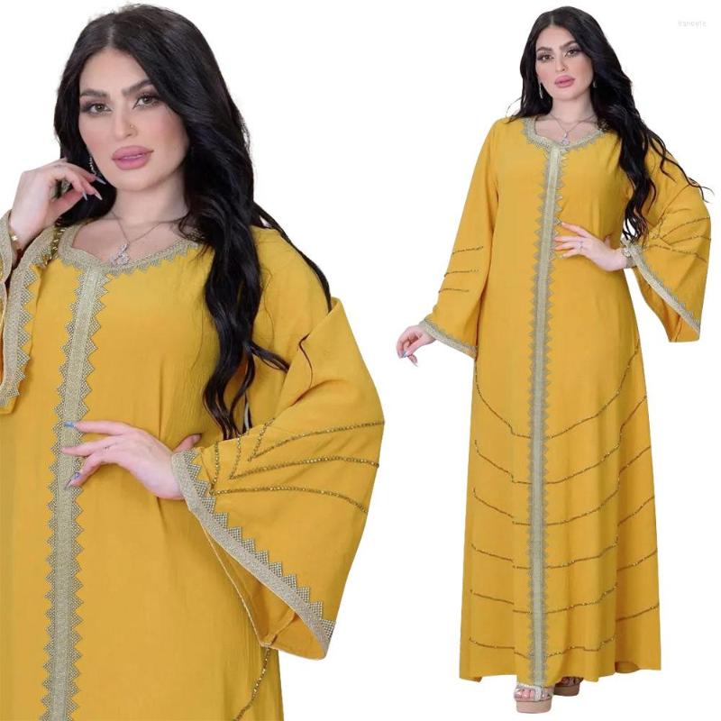 Ethnic Clothing Abayas For Women 2023 Summer Fashion Style Muslim Long Sleeve V-neck Polyester Yellow Red Green Abaya Dress
Ethnic Clothing Abayas For Women 2023 Summer Fashion Style Muslim Long Sleeve V-neck Polyester Yellow Red Green Abaya Dress