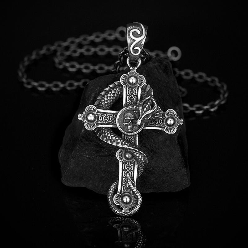 Pendant Necklaces Gothic Skull Cross Necklace Stainless Steel Retro Biker Men Dragon Jewelry Goth Accessories Wholesale
Pendant Necklaces Gothic Skull Cross Necklace Stainless Steel Retro Biker Men Dragon Jewelry Goth Accessories Wholesale