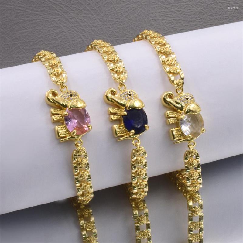 Link Bracelets Design Rose Chain Splice Bracelet Elephant Auspicious Zircon 6 Color Optional Women Copper Gilded Jewelry Wholesale
Link Bracelets Design Rose Chain Splice Bracelet Elephant Auspicious Zircon 6 Color Optional Women Copper Gilded Jewelry Wholesale