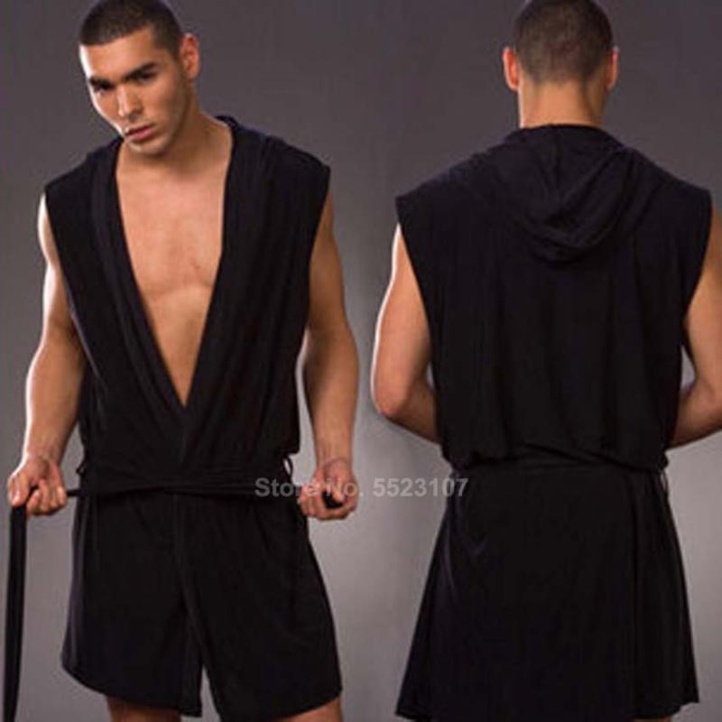 Men's Sleepwear Thin Robe Home Wear Lounge Solid Color Loose Hooded Bathing Gown Lace Up Sleeveless Smooth SleepwearMen's, Color2
Men's Sleepwear Thin Robe Home Wear Lounge Solid Color Loose Hooded Bathing Gown Lace Up Sleeveless Smooth SleepwearMen's, Color2