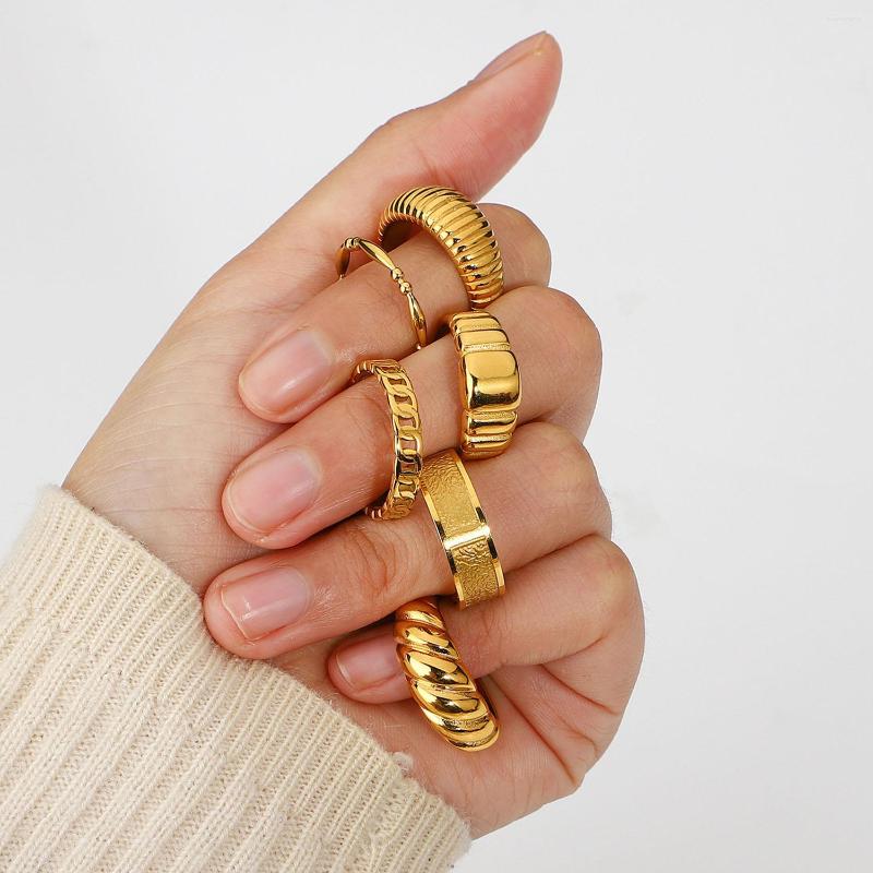 Cluster Rings 316L Stainless Steel For Women Croissant Braided Twisted Signet Chunky Dome Ring Stacking Band Jewelry
Cluster Rings 316L Stainless Steel For Women Croissant Braided Twisted Signet Chunky Dome Ring Stacking Band Jewelry