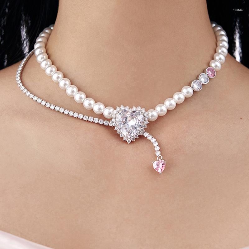 Pendant Necklaces 2023 Pearl Necklace Inlay Shine Heart Cubic Zirconia Fashion Double-Deck Jewelry For Women Wedding Engagement Gifts
Pendant Necklaces 2023 Pearl Necklace Inlay Shine Heart Cubic Zirconia Fashion Double-Deck Jewelry For Women Wedding Engagement Gifts