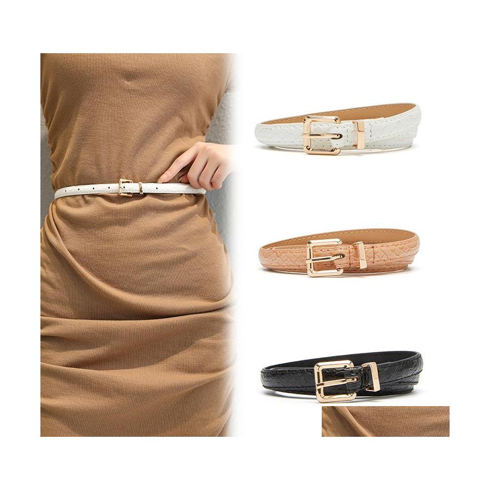 Belts Spring Europe Womens Decoration Slim Dress Belt Eyes Metal Needle Square Buckle Simple Snakeprint Pu Leather Drop Delivery Fas Dh0Km, Black
Belts Spring Europe Womens Decoration Slim Dress Belt Eyes Metal Needle Square Buckle Simple Snakeprint Pu Leather Drop Delivery Fas Dh0Km, Black