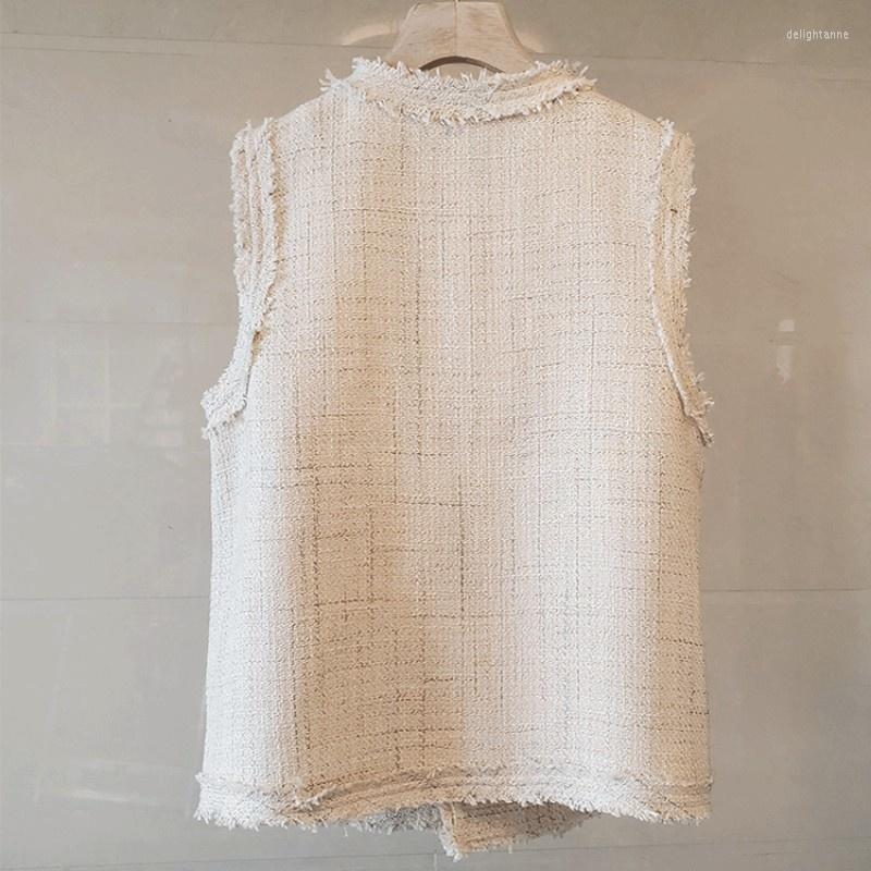 Women's Vests V Women Neck Sleeveless Tweed Jacket Brand Designer Buttons Vest Top Plaid Tassels Ladies Waistcoat Casual Outerwear
Women's Vests V Women Neck Sleeveless Tweed Jacket Brand Designer Buttons Vest Top Plaid Tassels Ladies Waistcoat Casual Outerwear