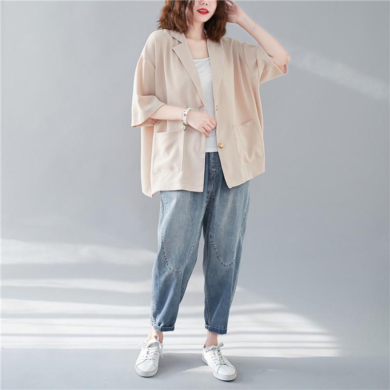 Women's Jackets Suit Coat Summer Thin Korean Style Office Lady Short Version Solid Color Half Sleeve Chiffon Drape Loose Casual, Black
Women's Jackets Suit Coat Summer Thin Korean Style Office Lady Short Version Solid Color Half Sleeve Chiffon Drape Loose Casual, Black