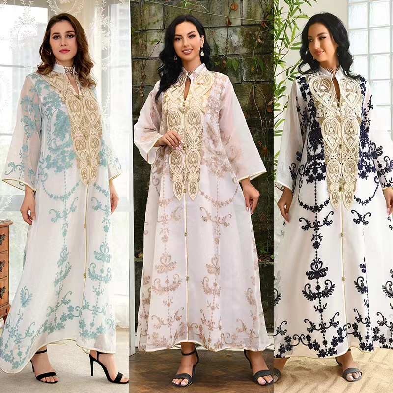 Emerald blue Muslim Evening Dresses Long Sleeve Crystal Beaded Stain Turkey Arabic Dubai Ruched Mermaid Prom Gown Wear Custom Made Robe De Soiree