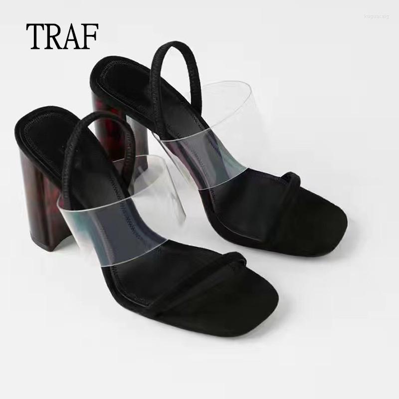 Sandals TRAF Shoes For Women 2023 Summer Fashion High Heels Thick Heel PVC Female Luxury Heeled Slippers, Black
Sandals TRAF Shoes For Women 2023 Summer Fashion High Heels Thick Heel PVC Female Luxury Heeled Slippers, Black