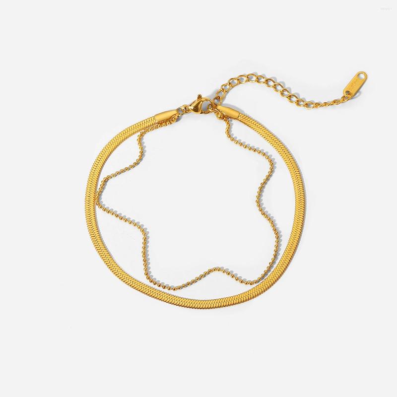 Anklets Trendy Layered Anklet For Women Stainless Steel Flat Snake Chains 18K Gold Plated Summer Foot Jewelry Beach 2023
Anklets Trendy Layered Anklet For Women Stainless Steel Flat Snake Chains 18K Gold Plated Summer Foot Jewelry Beach 2023
