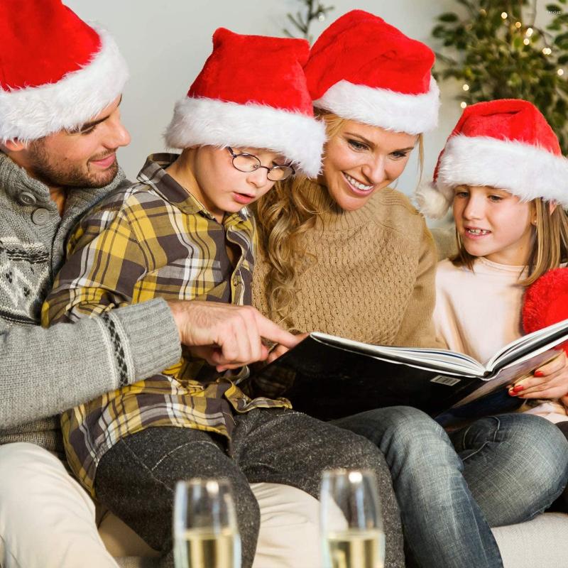 Berets Christmas Santa Hat Xmas Holiday Unisex Veet Comfort Extra Thicken Classic Fur For Year Festive Party Supplies