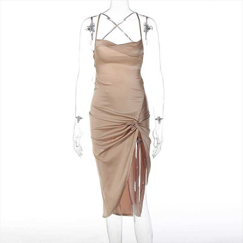 Womens Autumn Fashion Dress Sexy Backless Lace Up Slim Fit Split Wholesale