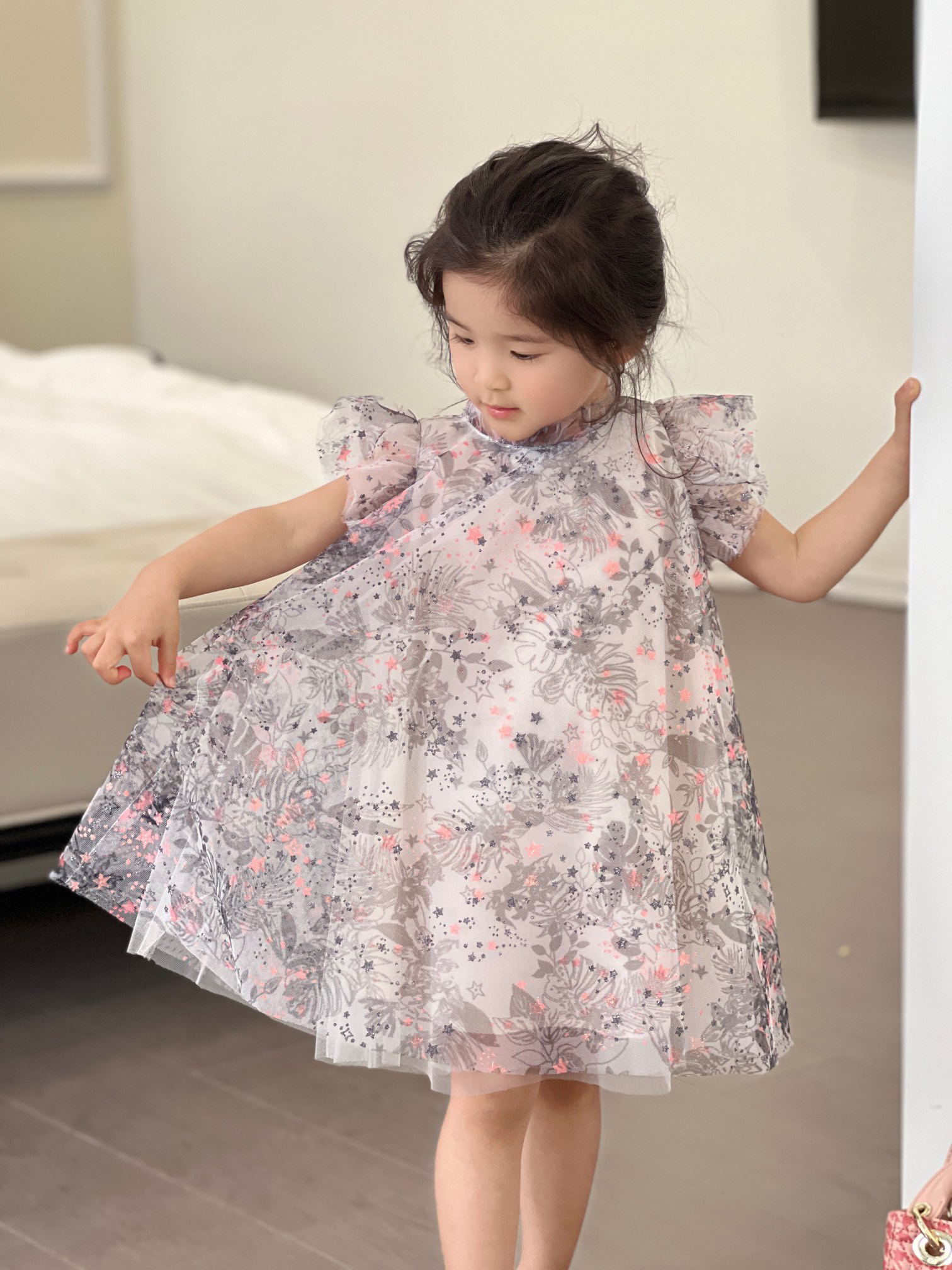 summer stars stylr dresses for girls clothing sequined lace girl dress children birthday party clothes