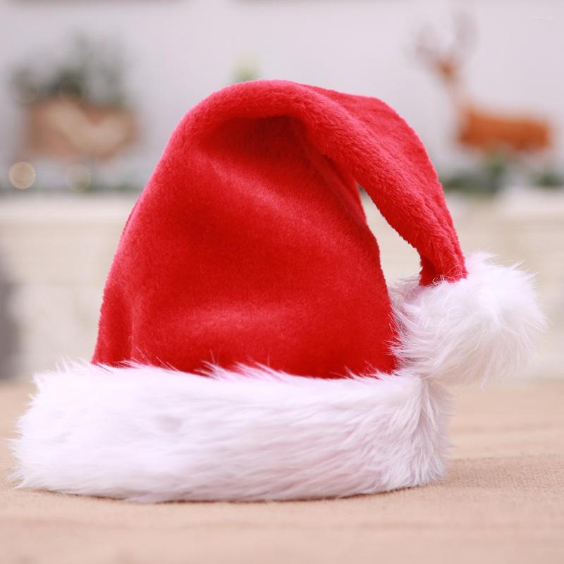 Berets Christmas Santa Hat Xmas Holiday Unisex Veet Comfort Extra Thicken Classic Fur For Year Festive Party Supplies